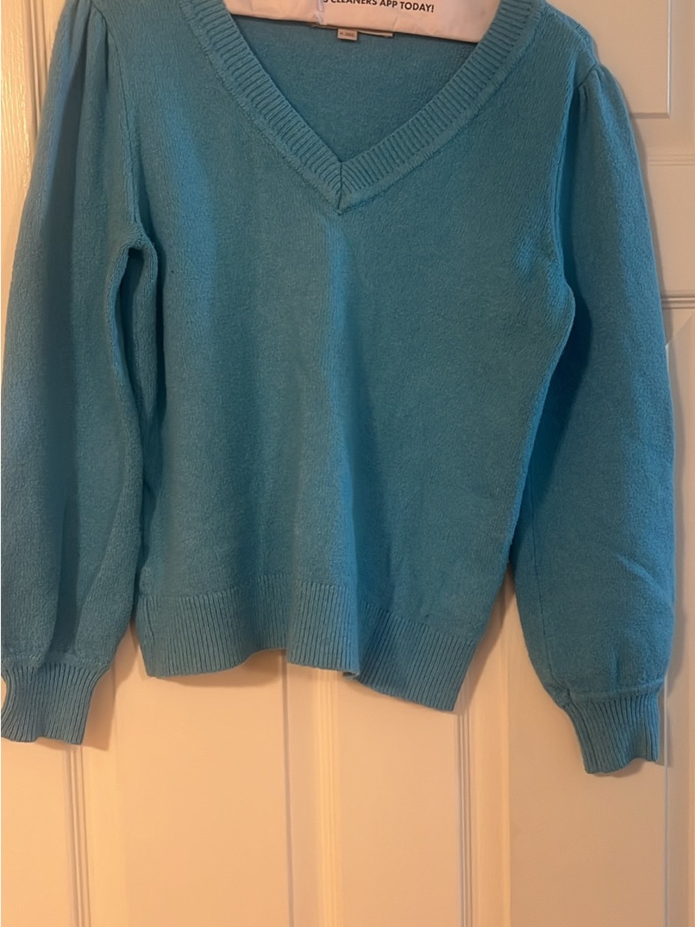 LOFT V-Neck Sweater in Bright Teal